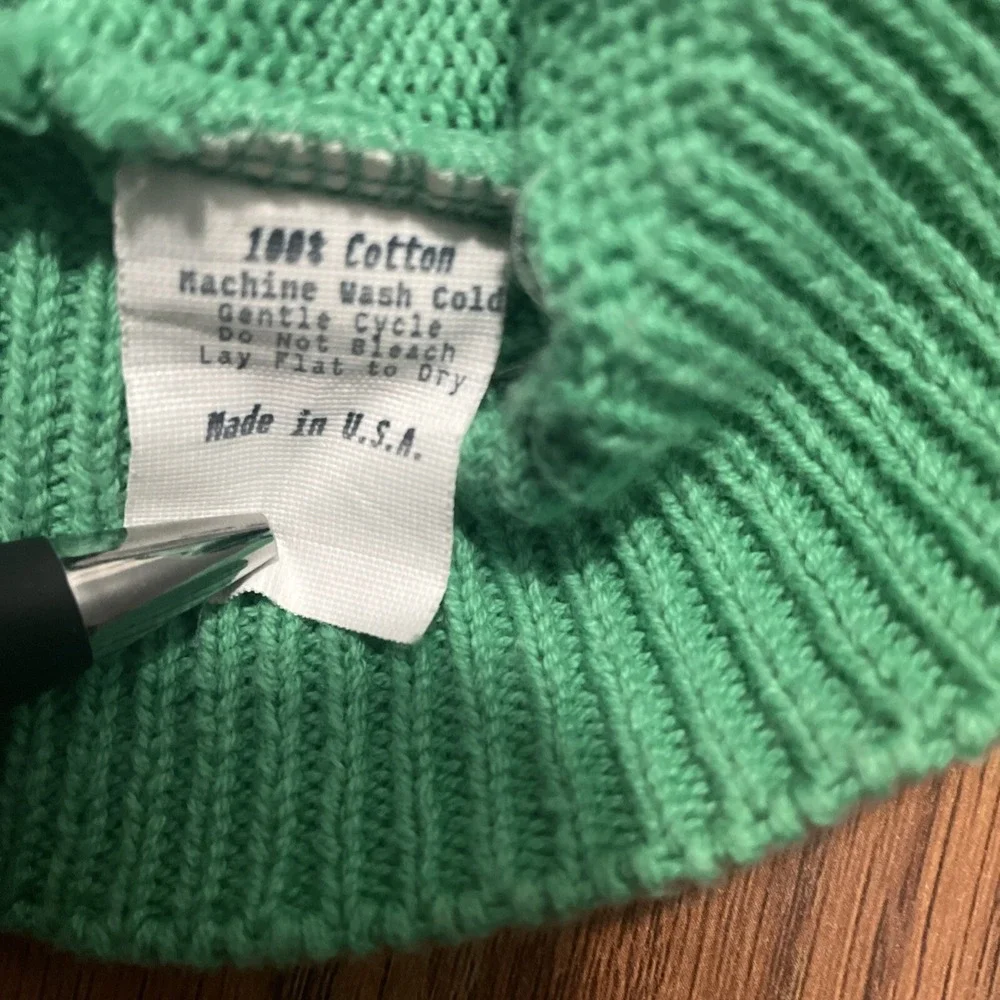 Brooks Brothers Mens Large Cotton Sweater Vest V-Neck Green USA